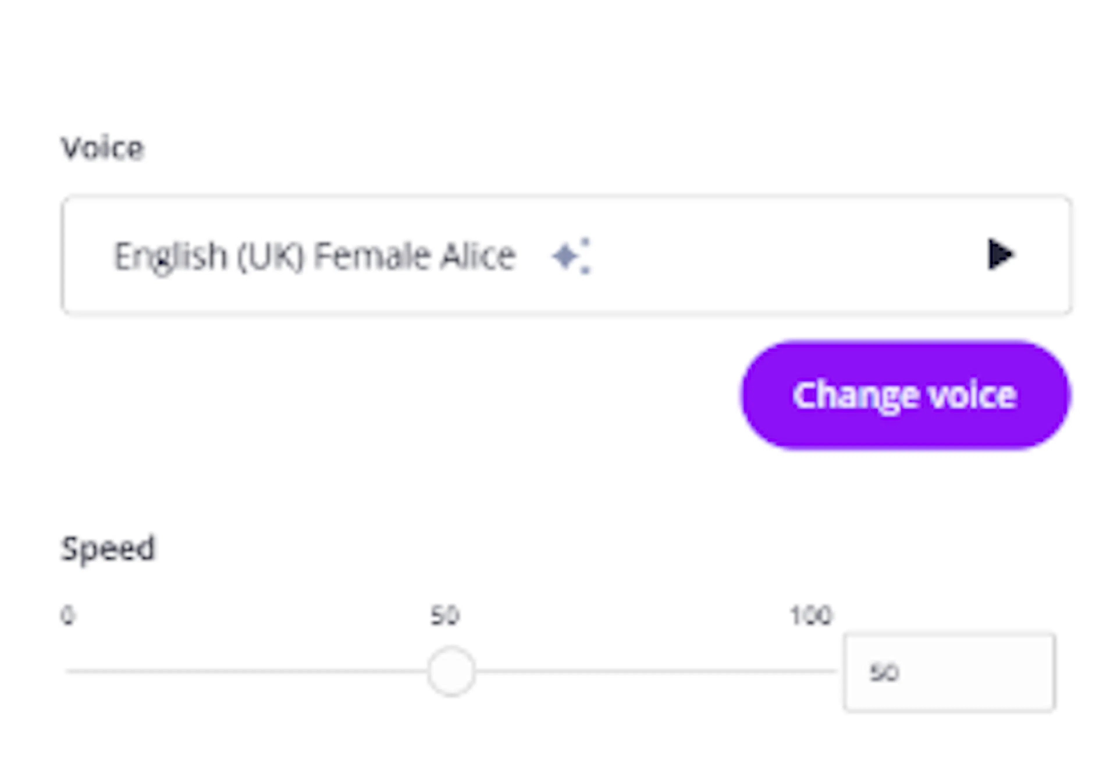 Speed adjuster for the AI voices feature in Read&Write