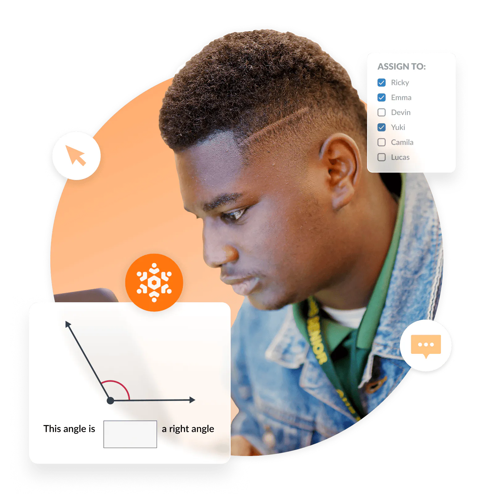 A student focused on their laptop in a classroom
