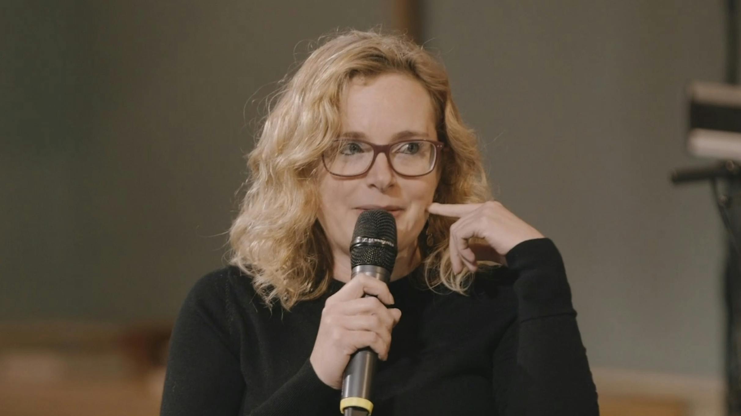 Davina being interviewed