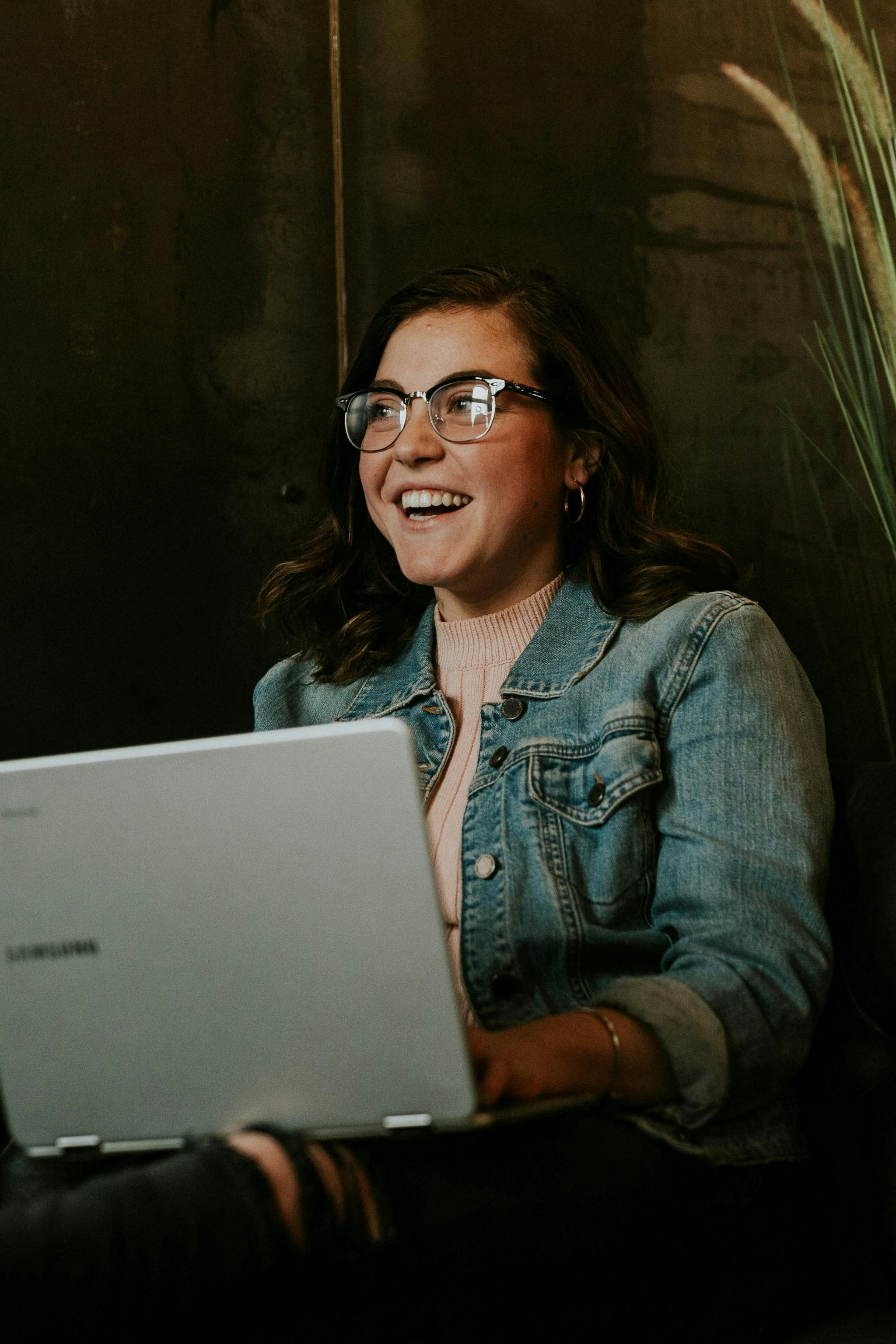 Woman using laptop