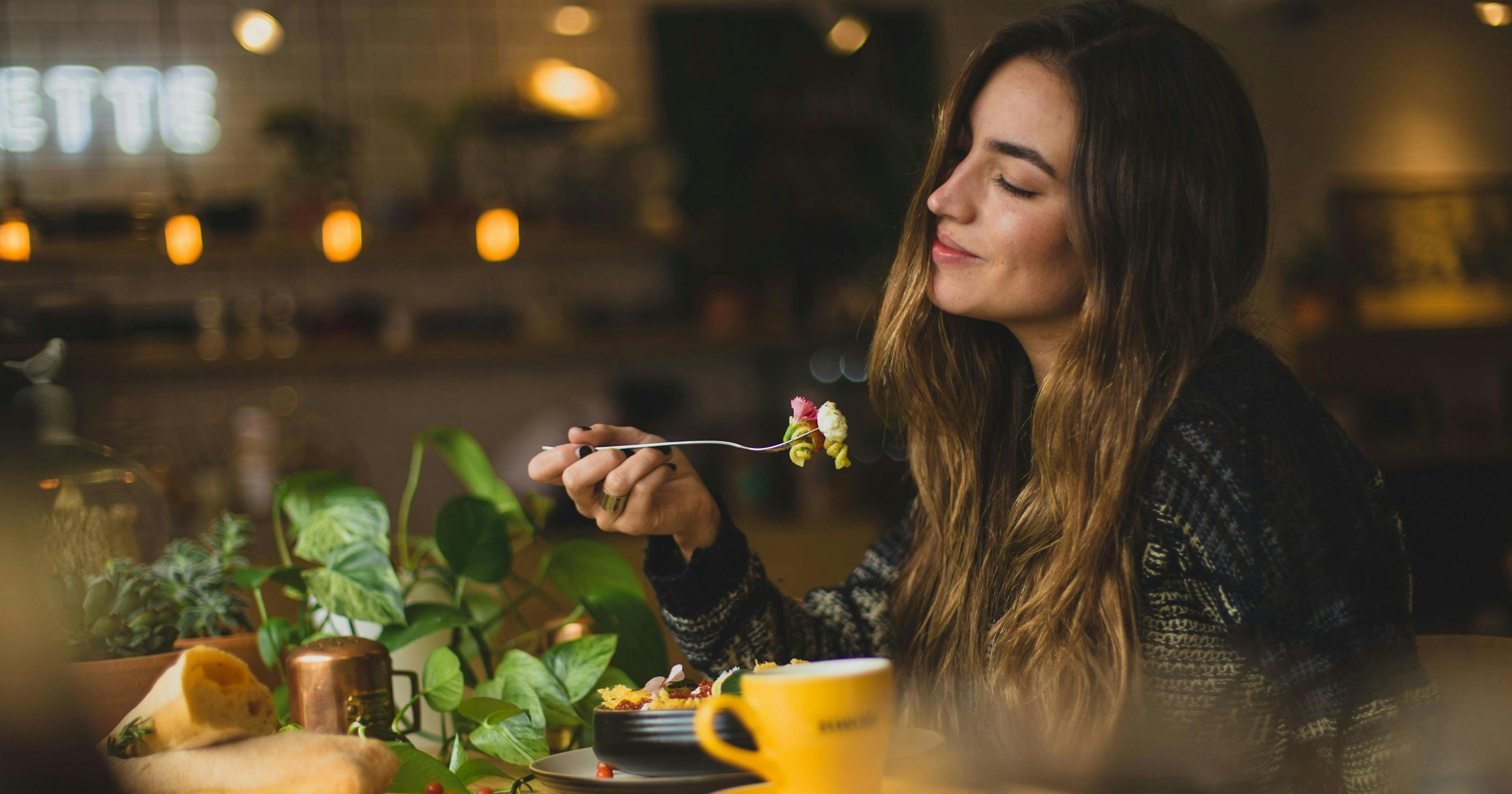 girl eating healthy food