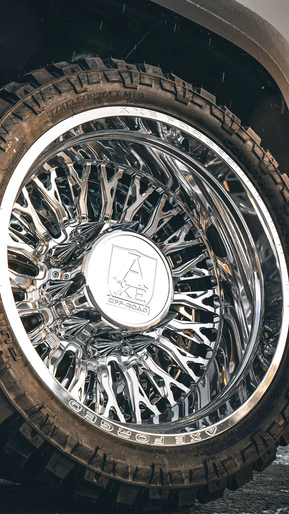 AXE chrome wheels on a truck