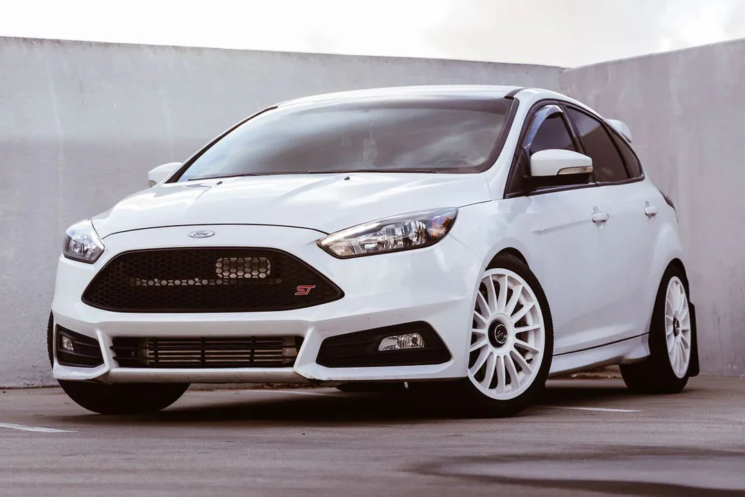 Ford ST hot hatch on white wheels