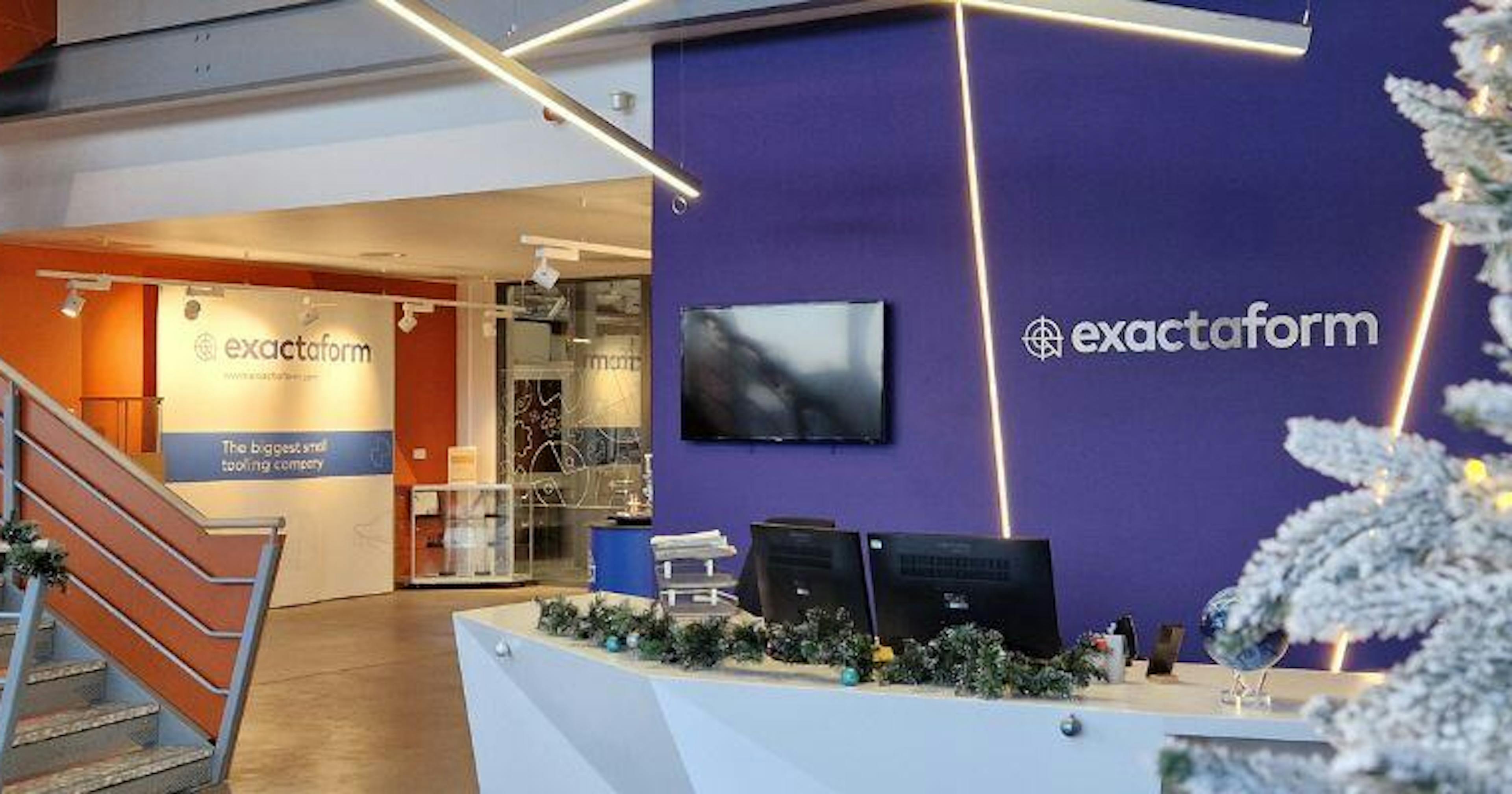 The reception area in the Exactaform Coventry office