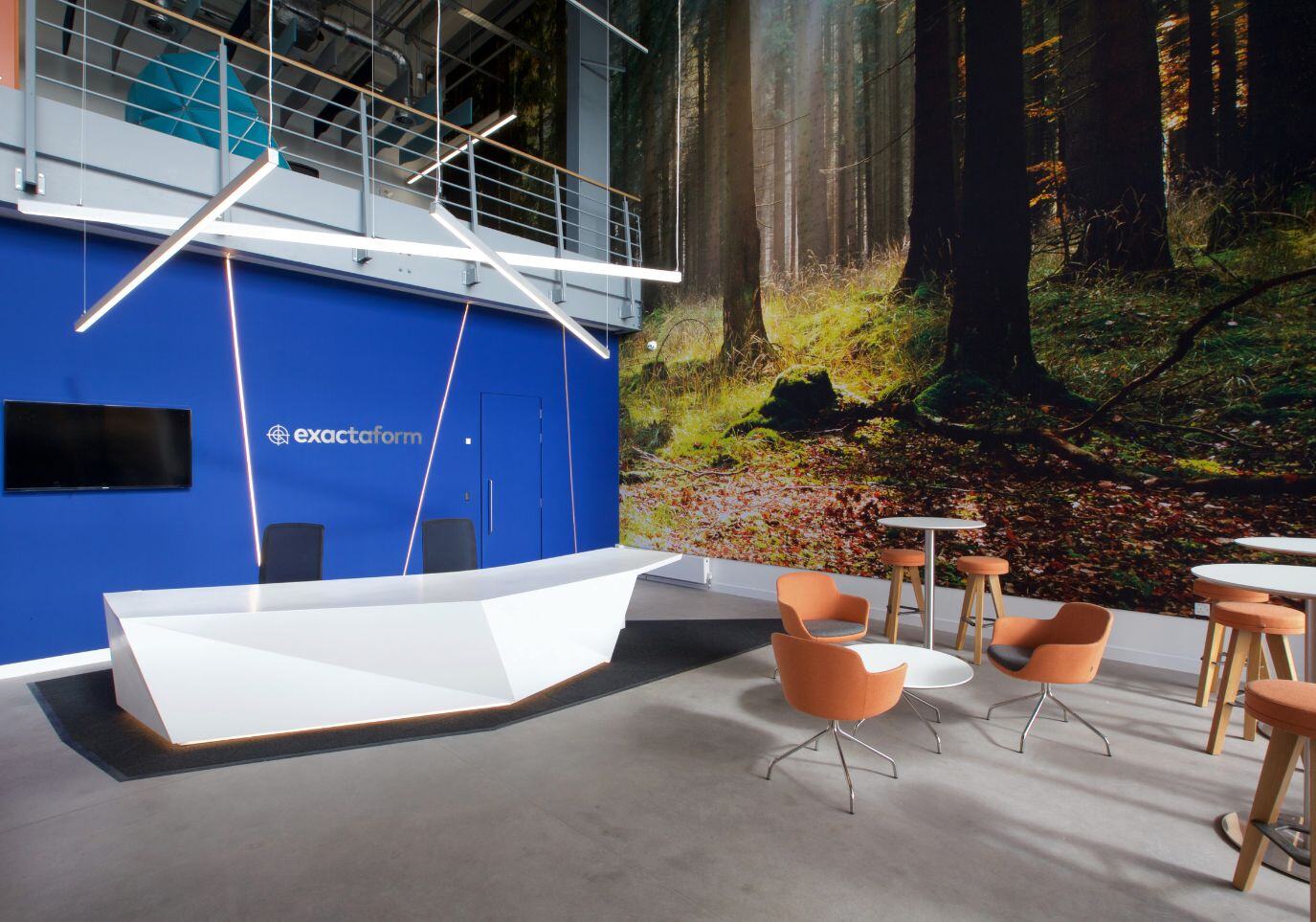 The reception area of the Exactaform offices in Coventry.