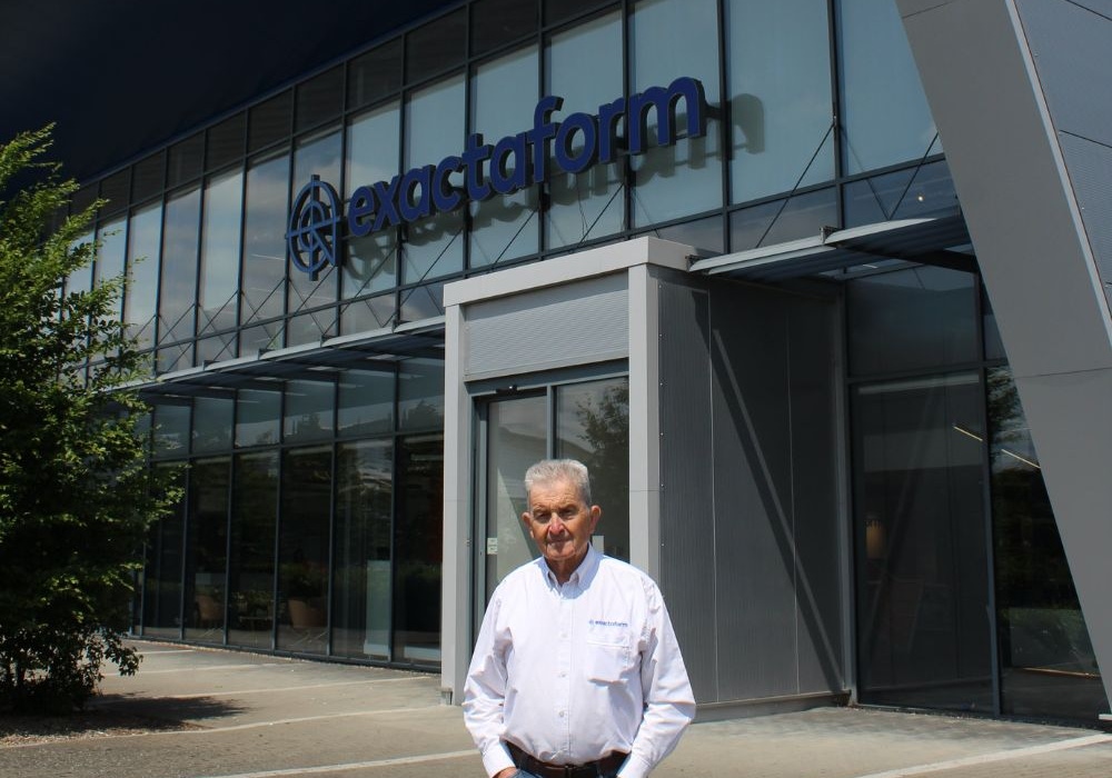 John Inglis in front of the Exactaform building