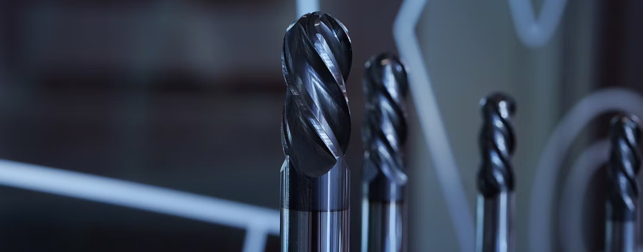 Diamond coated carbide end mill with black CVD coating for machining graphite, composites, and abrasive materials