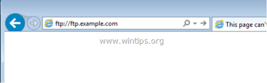 Sample FTP url in browser.