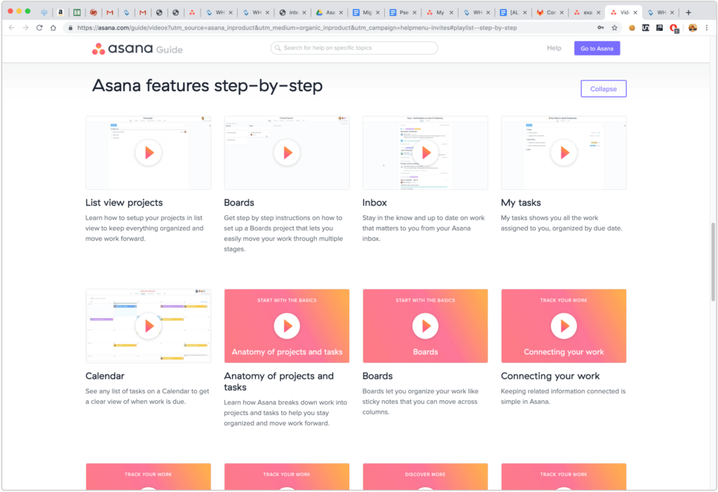 Asana features step-by-step page.