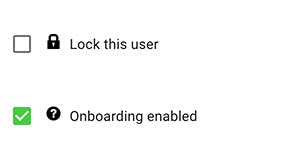 User onboarding is enabled.
