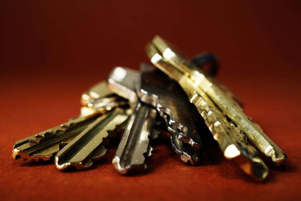 Close up of keys.