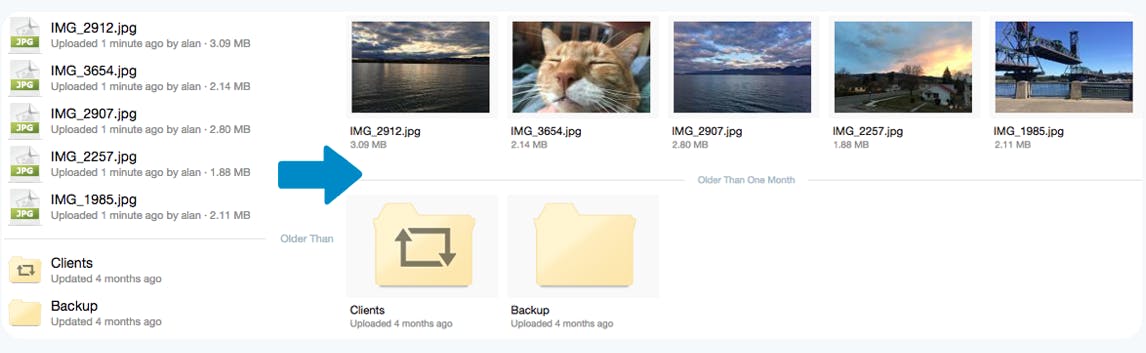 Online storage photo preview.