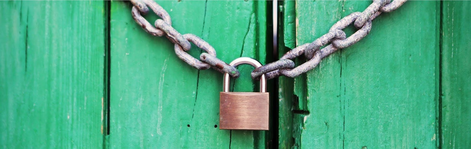 Secure lock on green gate.