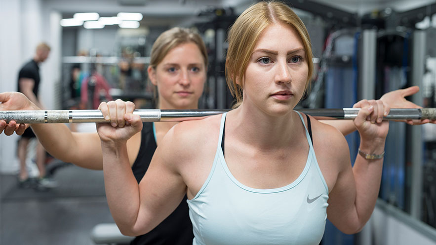 Jess Meakin preparing for a squat