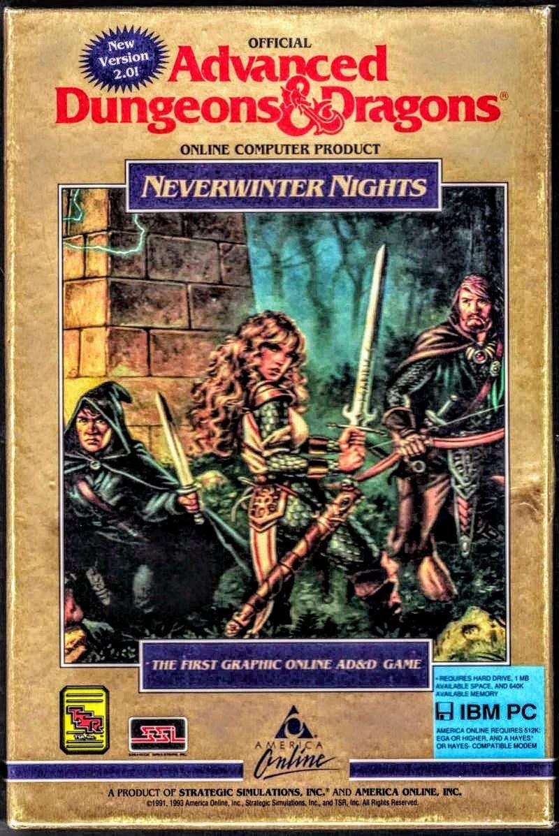 NeverWinter Nights cover. Credit: Stormfront Studios and Strategic Simulations, Inc.