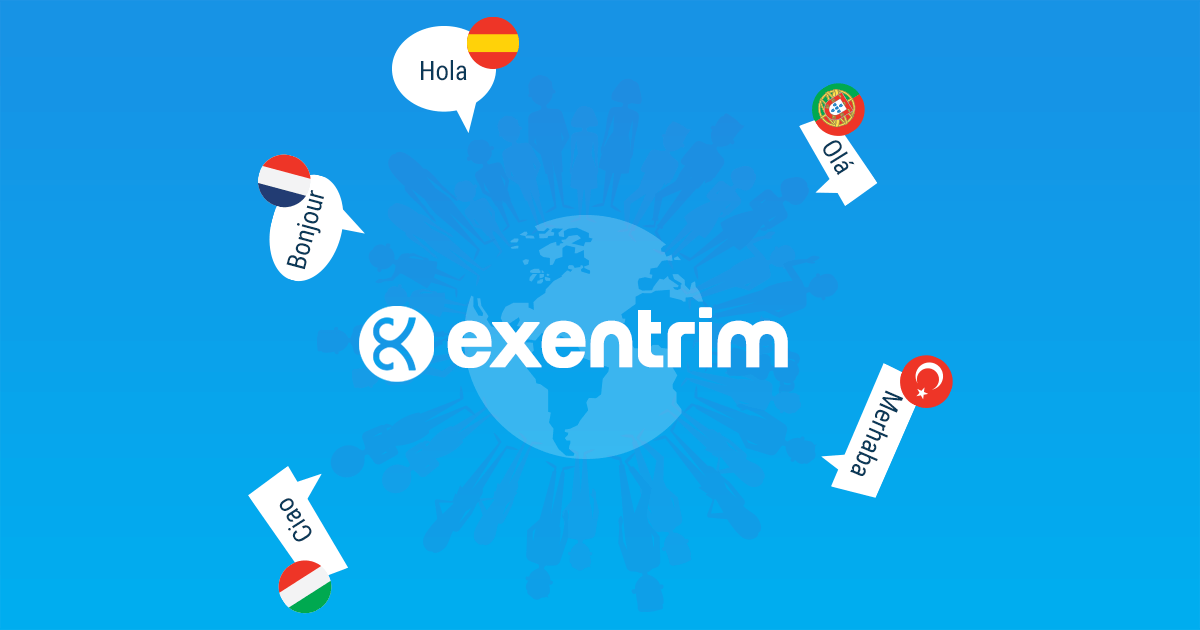 Exentrim unterstützt nun 5 weitere Sprachen