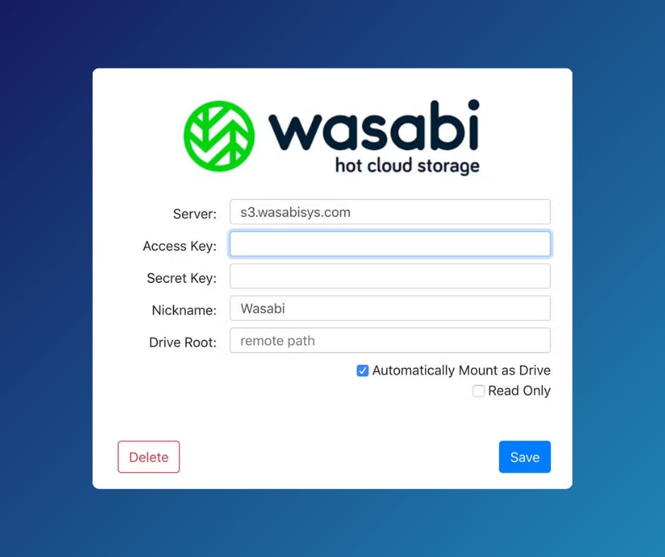 Wasabi Configuration ExpanDrive Integration