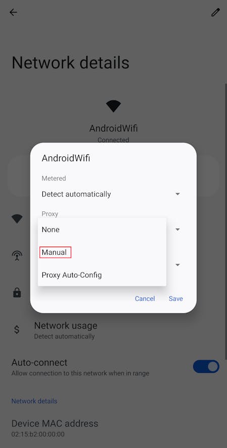 How to set an Android proxy server for Wi-Fi networks