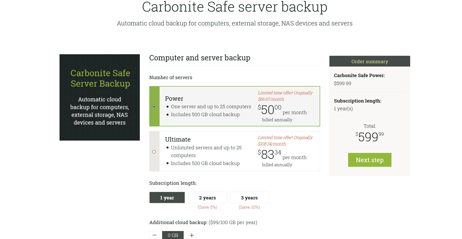 carbonite server backup remote server