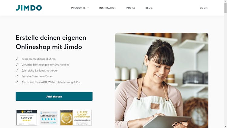 Jimdo - Online-Shop Software im Test | EXPERTE.de