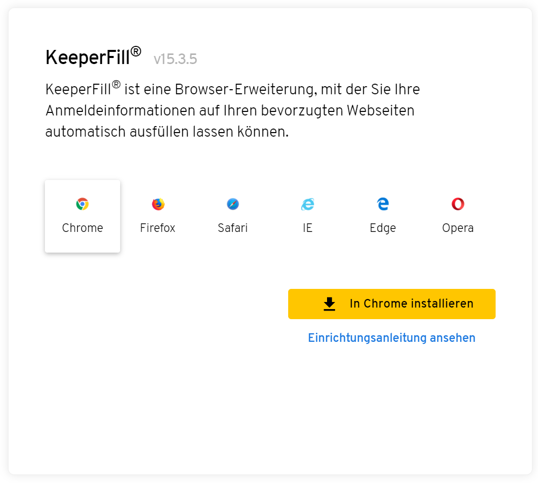 keeper password manager chrome