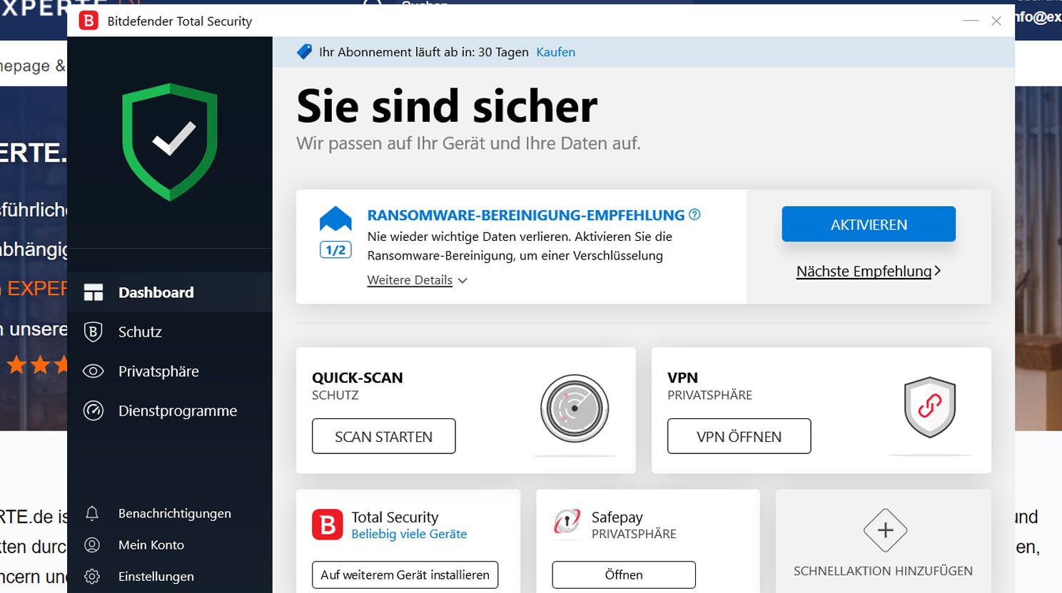 Virenscanner Test » 12 Virenprogramme im Vergleich 2021 | EXPERTE.de