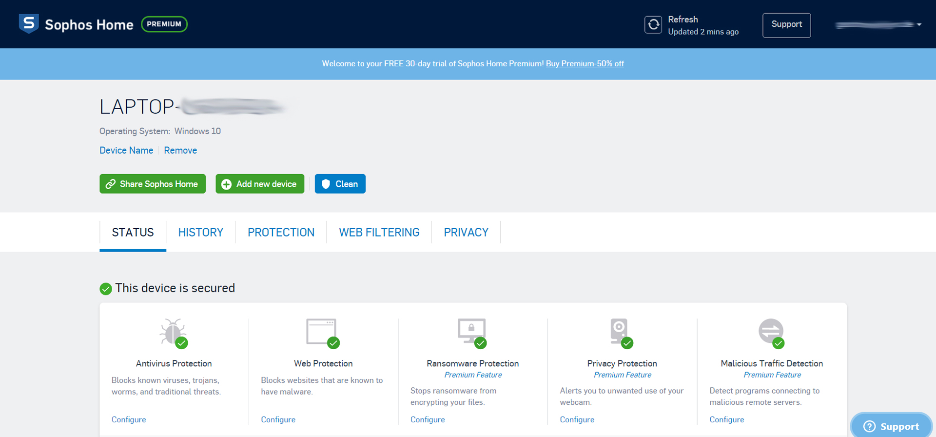 sophos home protection
