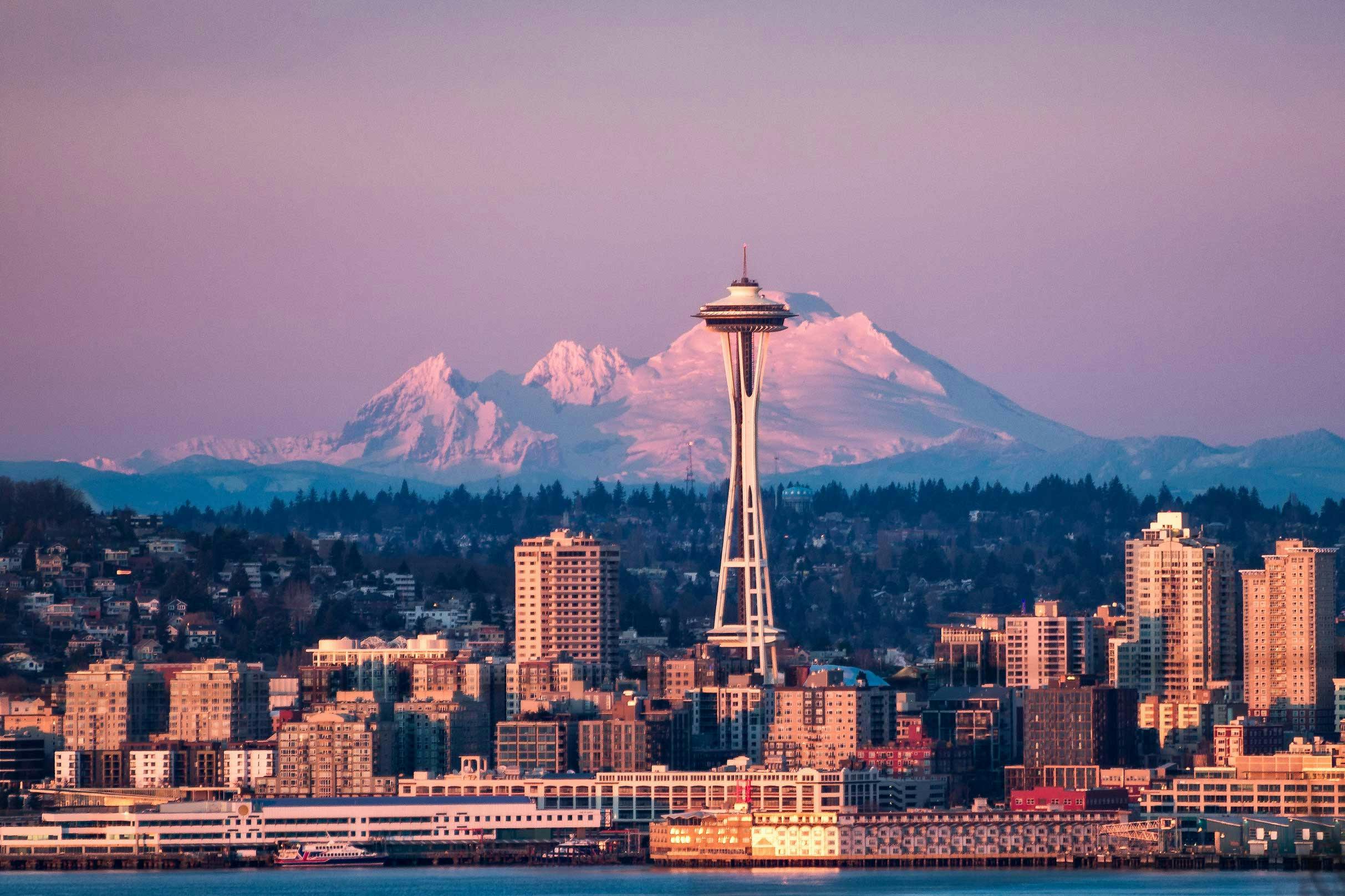 Providence Mount St Vincent view of Space Needle & Mount Baker