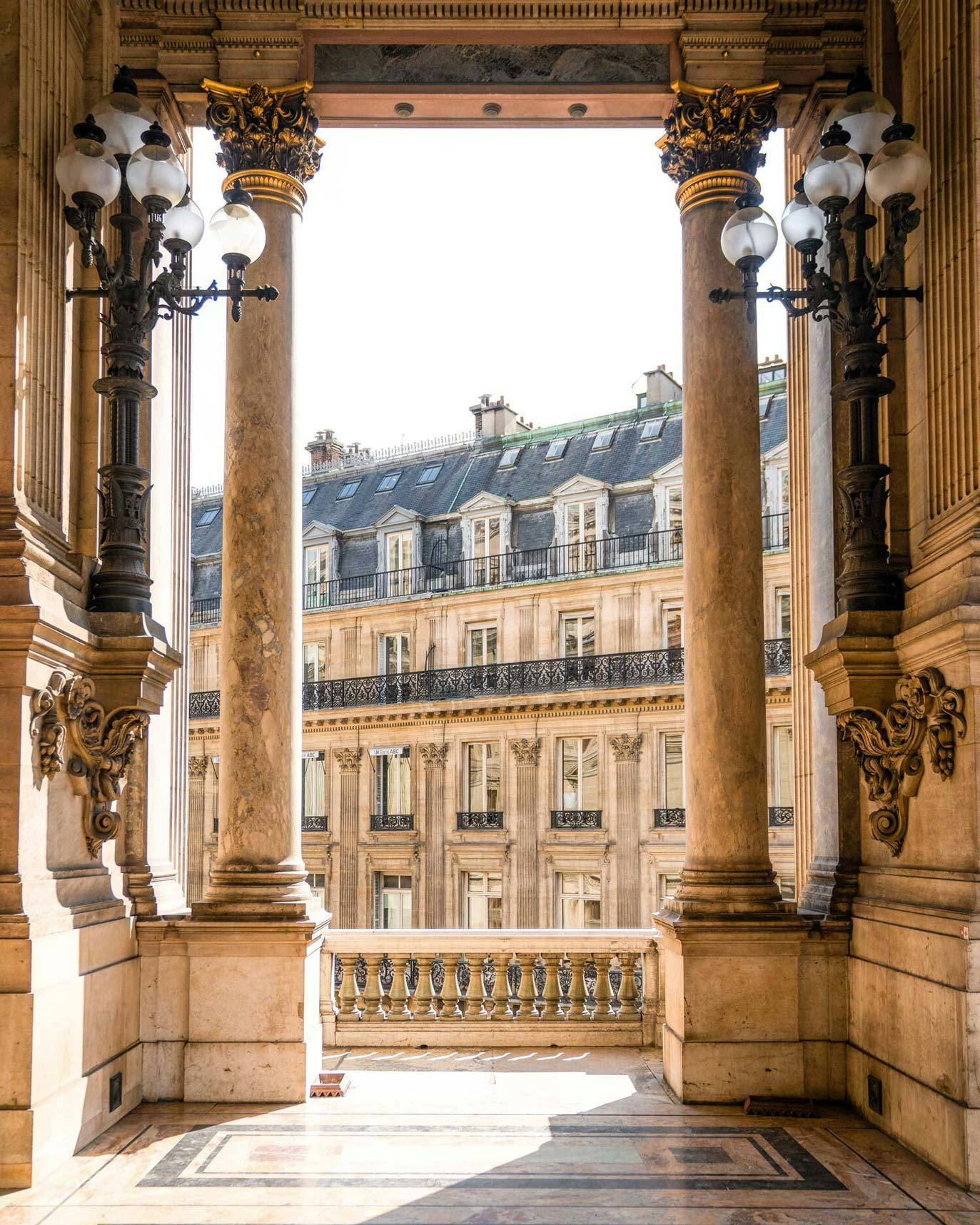Palais Garnier Columns view of Shopping Gallery