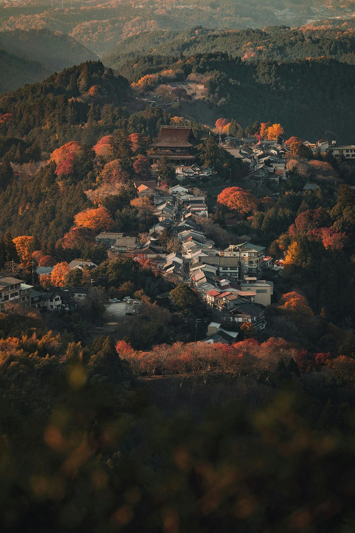 Hanayagura Observatory view of Mount Yoshino