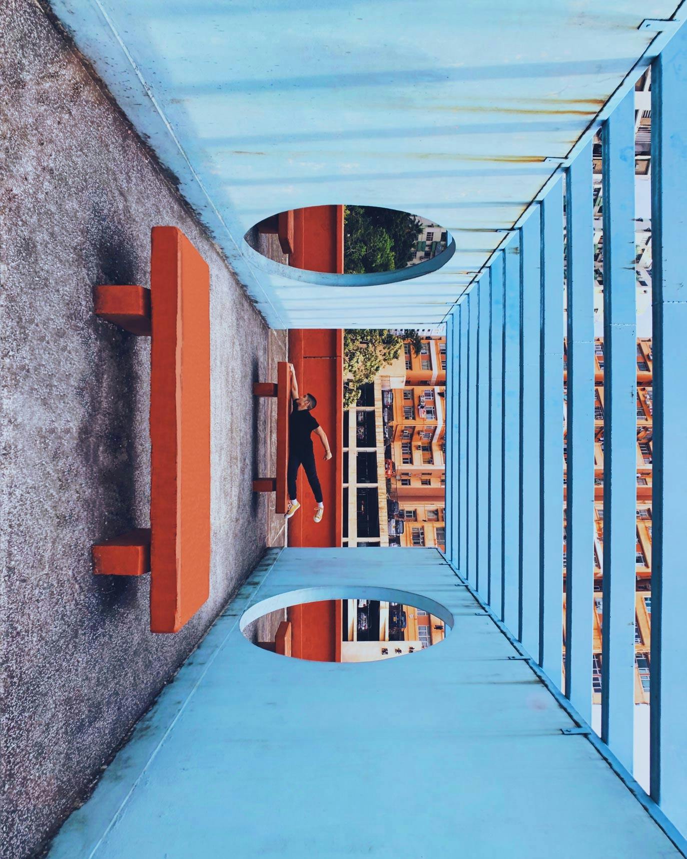 Sideways view at Lok Wah Estate Garage Rooftop