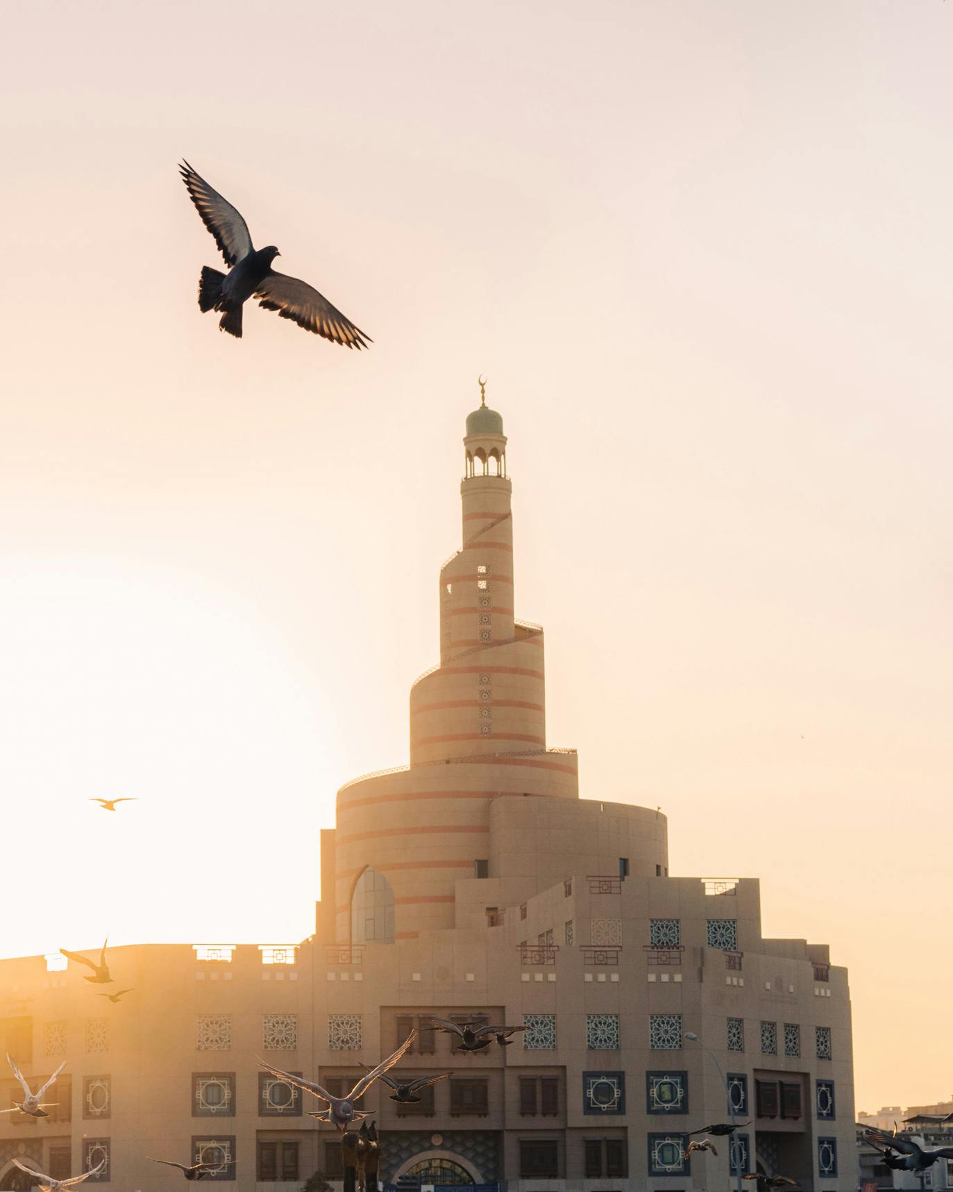 Souq Waqif view of Spiral Tower of Abdullah Bin Zaid Al Mahmoud Islamic Cultural Center