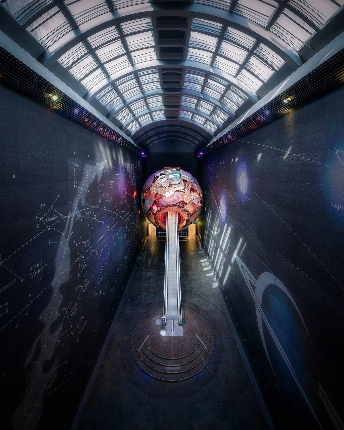 Natural History Museum Earth Hall Globe Escalator