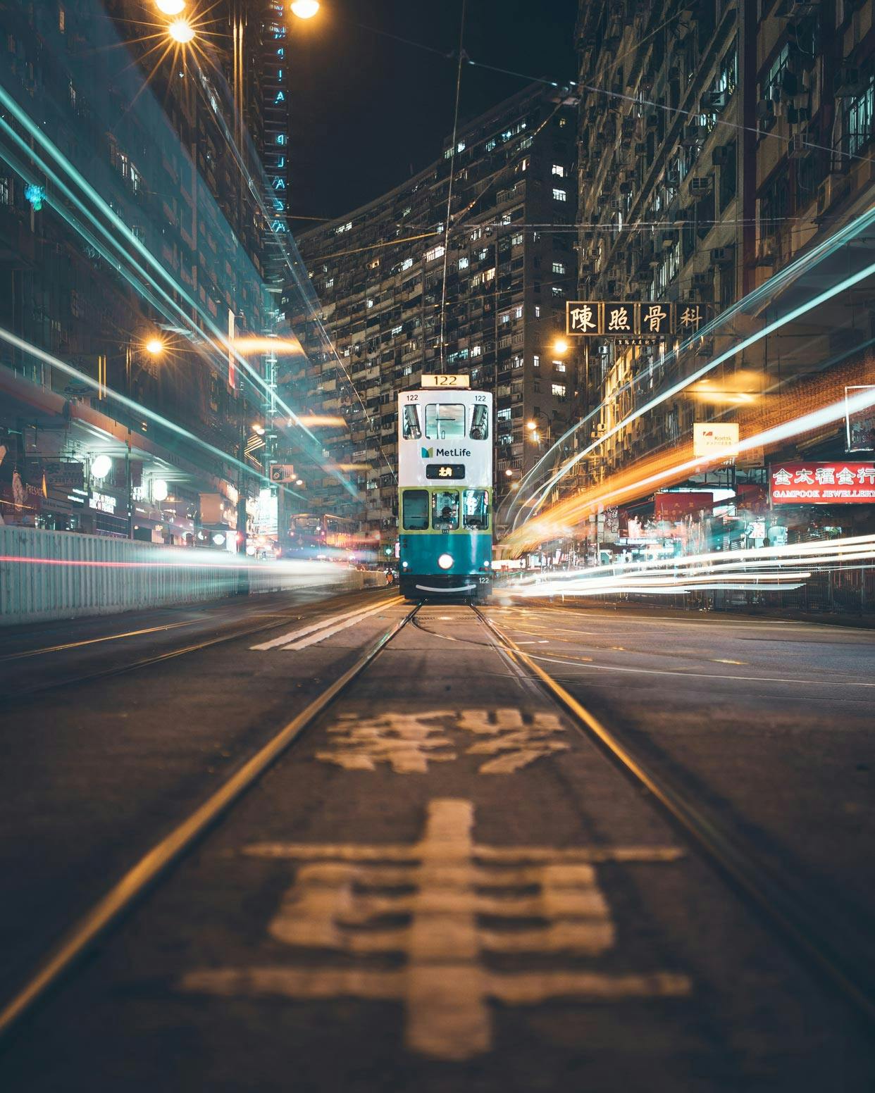 Tram at King's Rd and North Point Rd Intersection