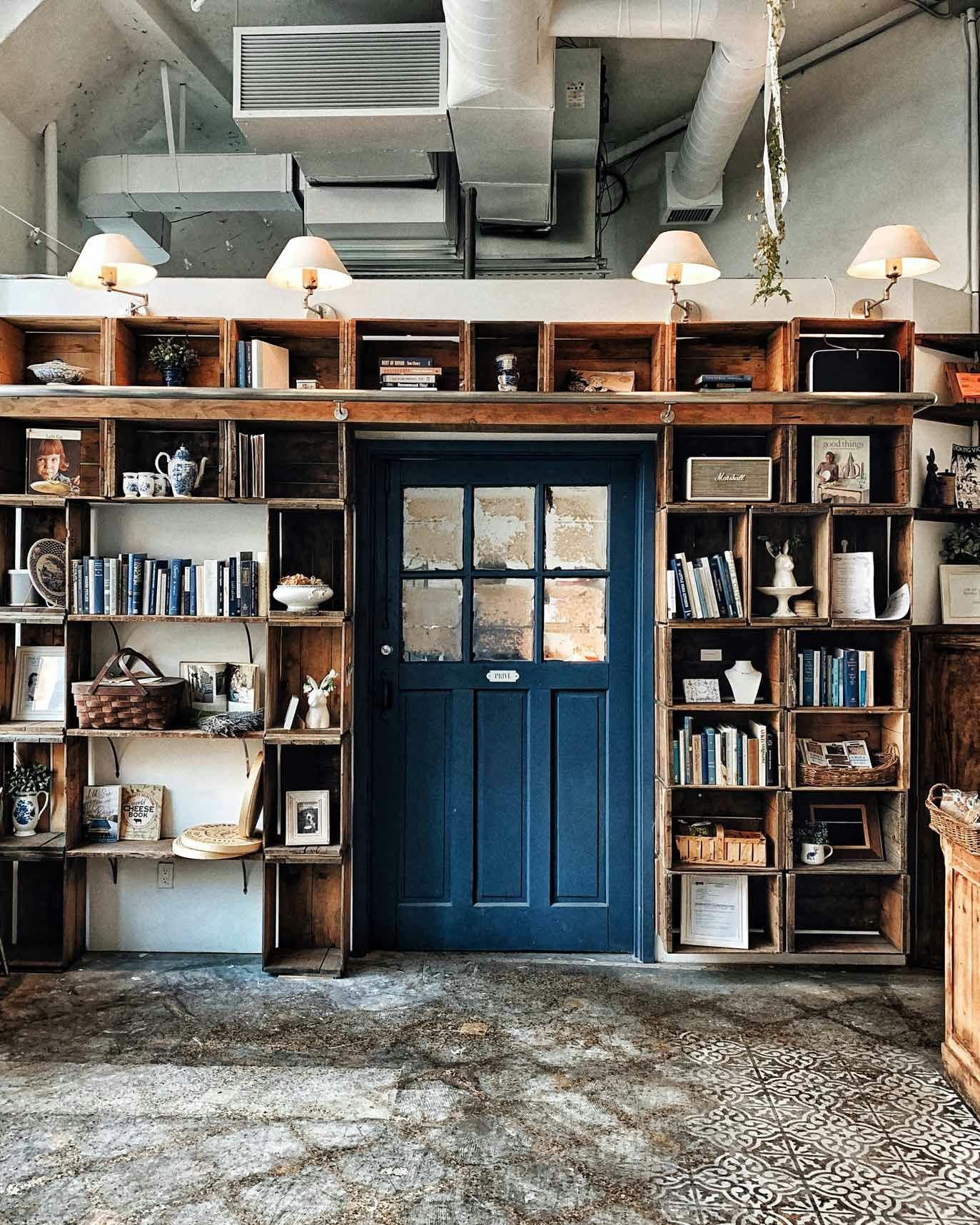 Maman Interior view of Bookshelf & Door