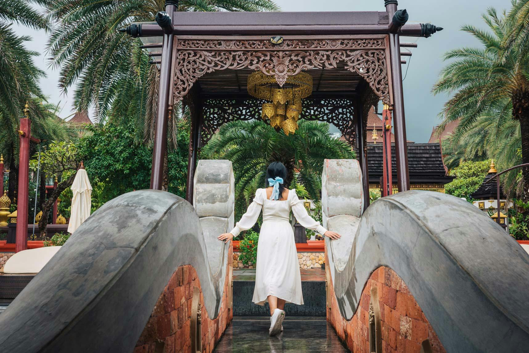 Ammatara Pura Pool Villas Arched Stone Bridge