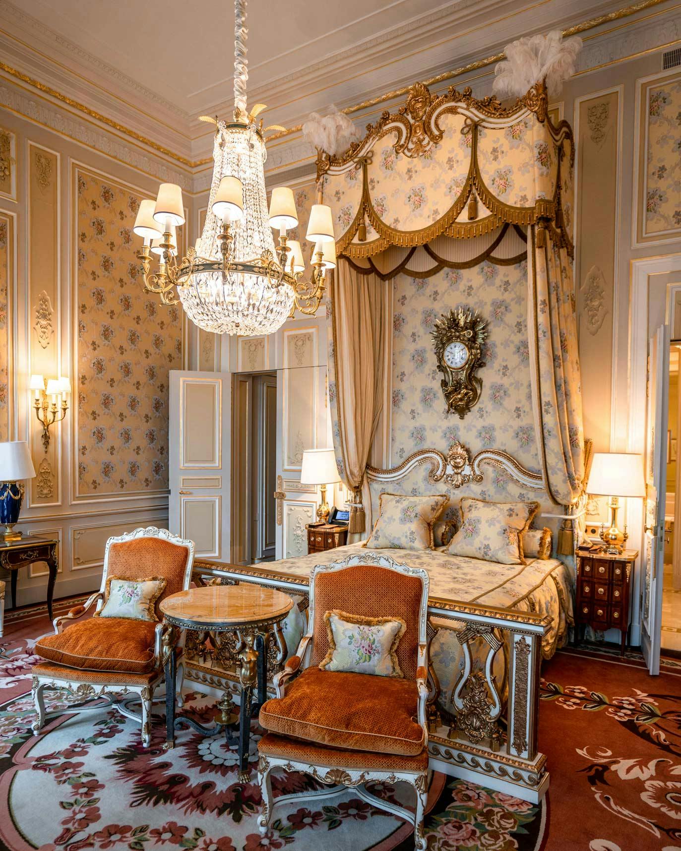 Marie Antoinette Bedroom in the Imperial Suite of Hôtel Ritz
