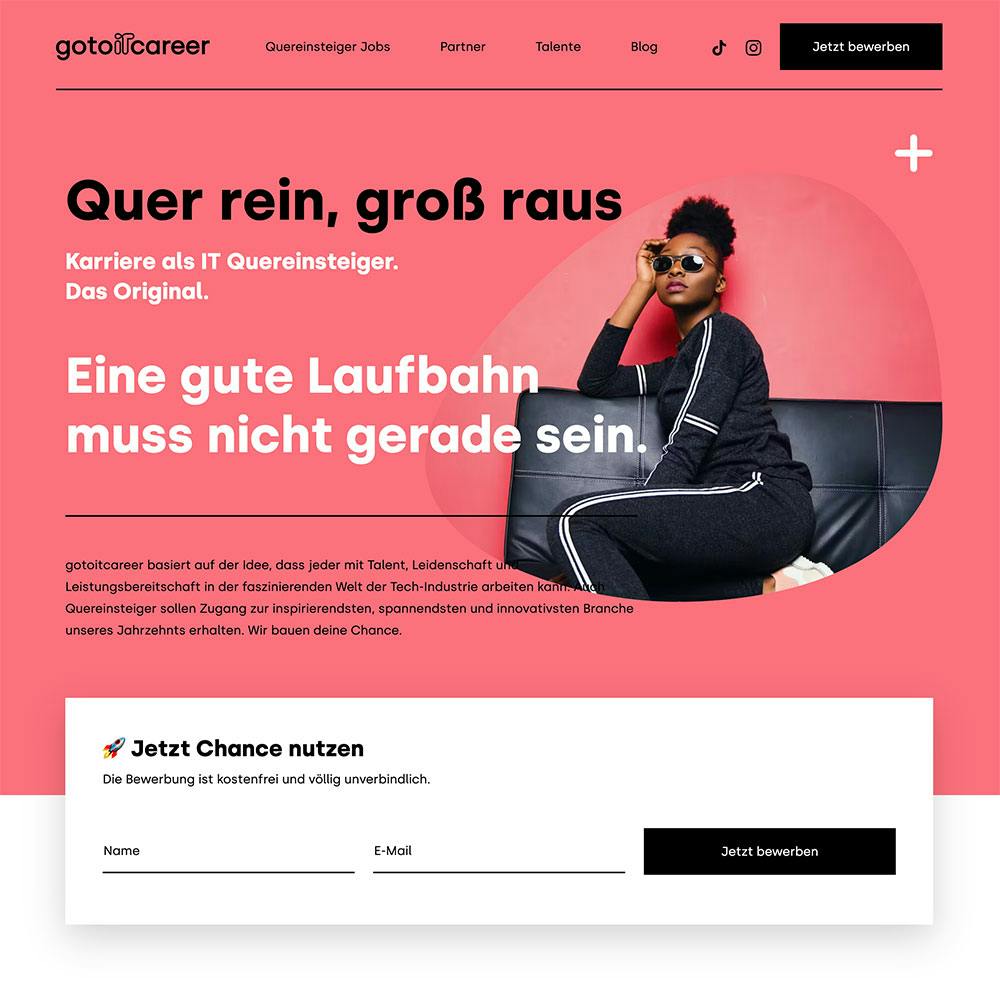 Webseite für gotoitcareer Webseite für gotoitcareer