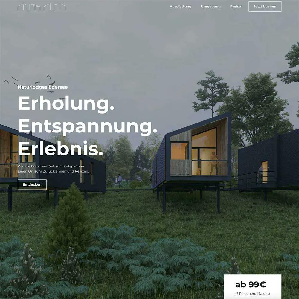 Webseite von Naturlodges Edersee Webseite von Naturlodges Edersee