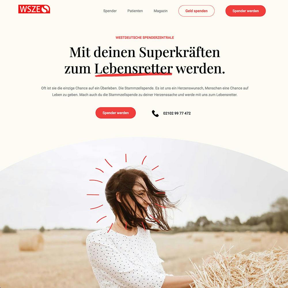 Website Westdeutsche Spenderzentrale Website Westdeutsche Spenderzentrale