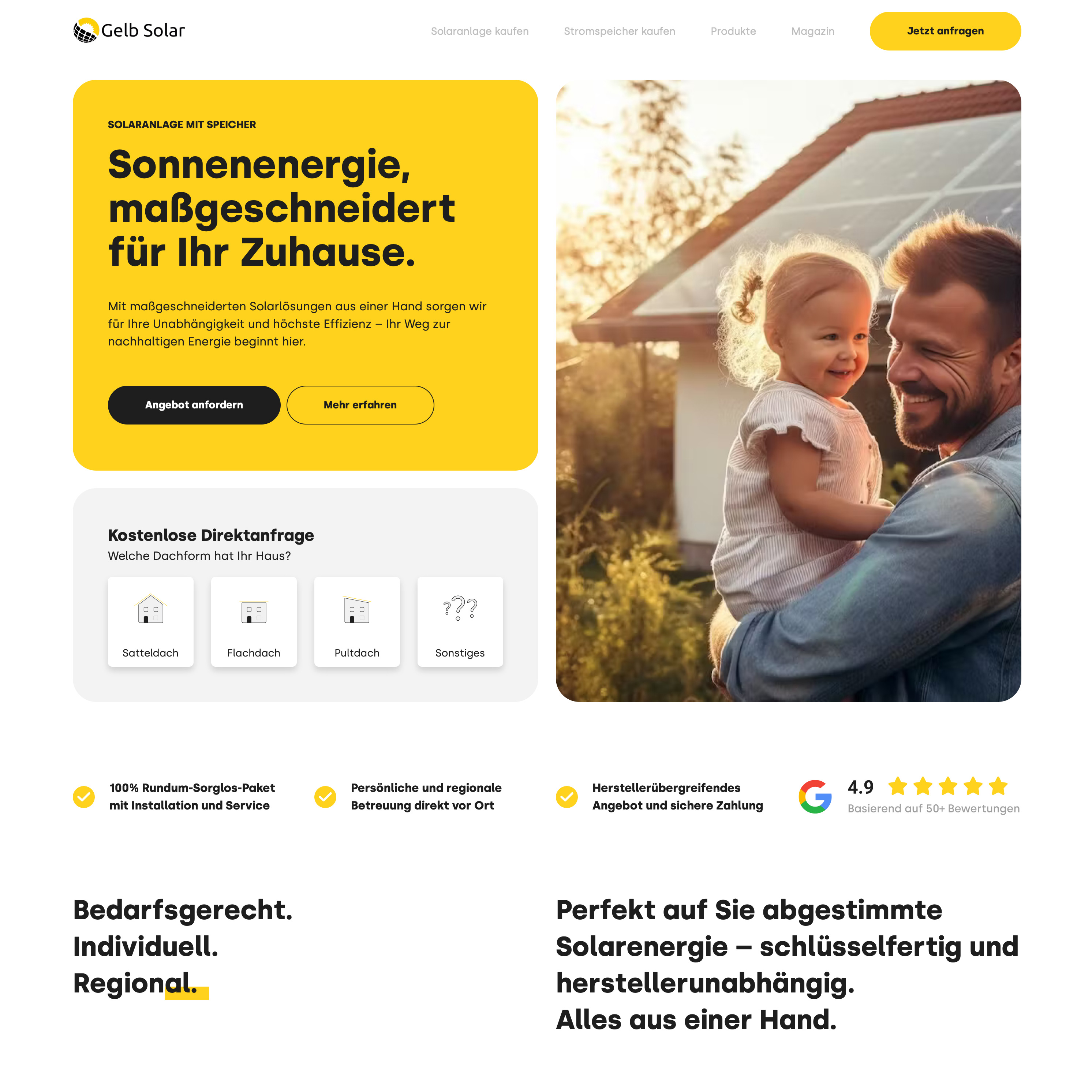 Website von Gelb Solar