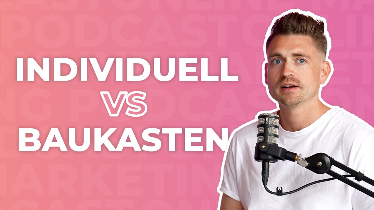 Podcast Thumbnail mit Webdesigner Christoph und dem Text "individuell vs. Baukasten"