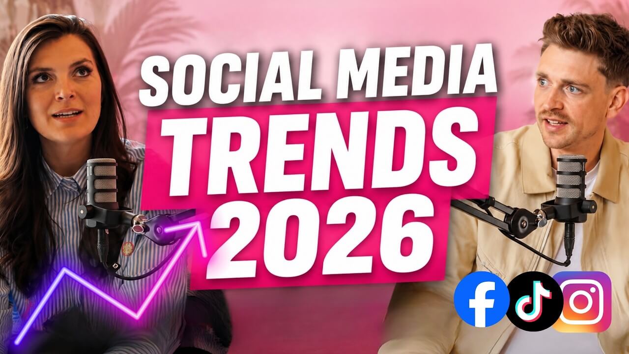 Podcast Thumbnail mit Swetlana und Christoph und Text "Social Media Trends 2026"