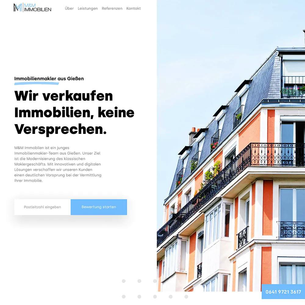 Webseite M&M Immobilien