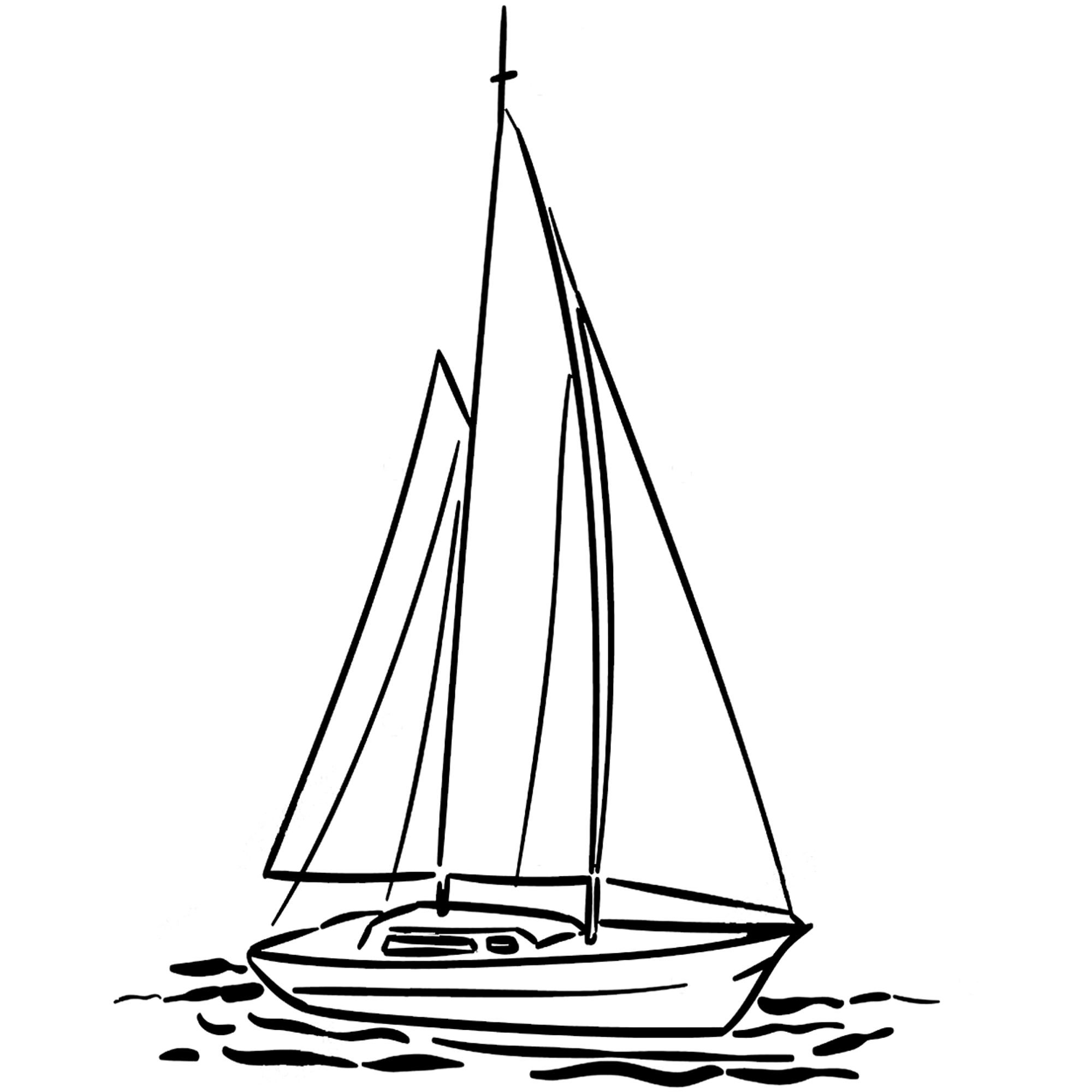 A line drawn sailing boat