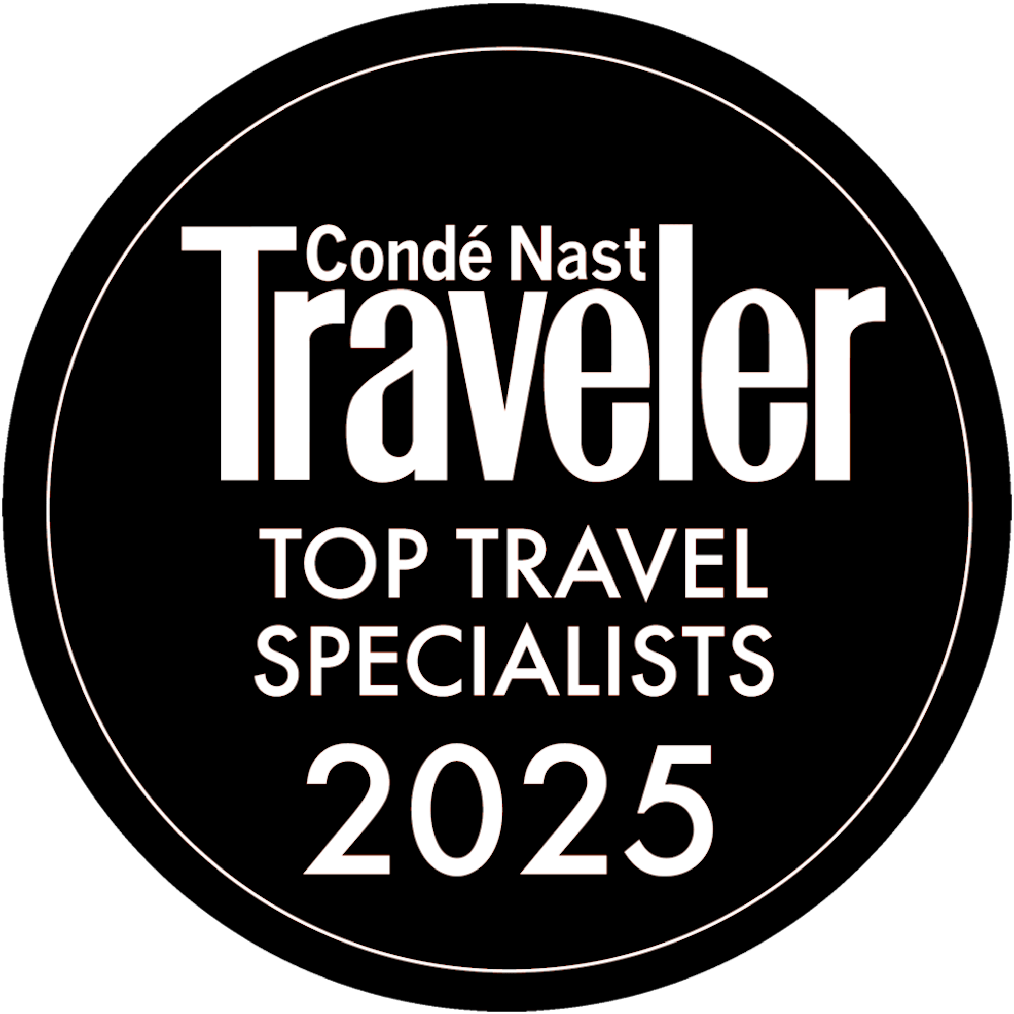 Logo for Conde Nast Traveler Top Travel Specialist awards.