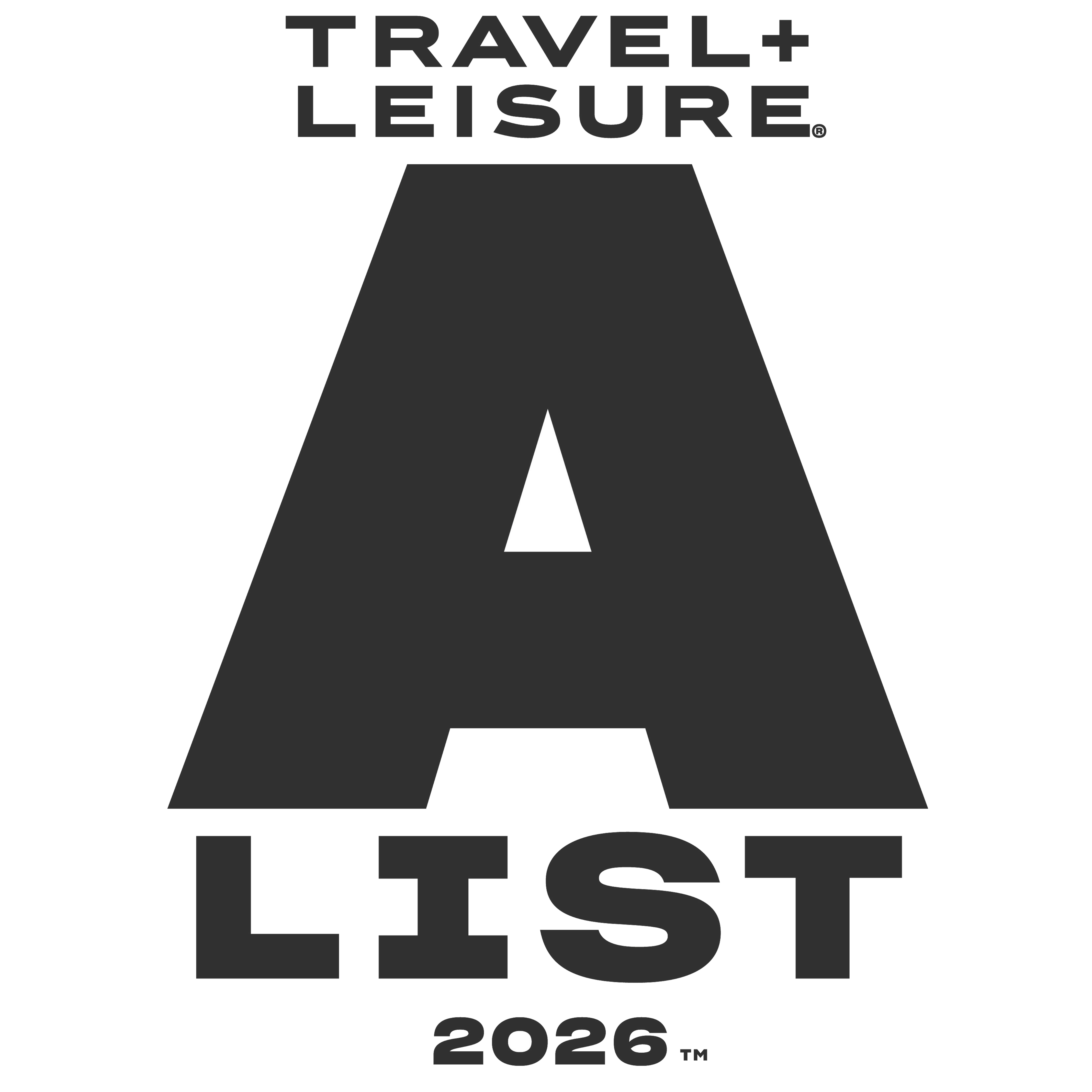 Logo for Travel+Leisure A List Awards, which recognize top travel advisors. 