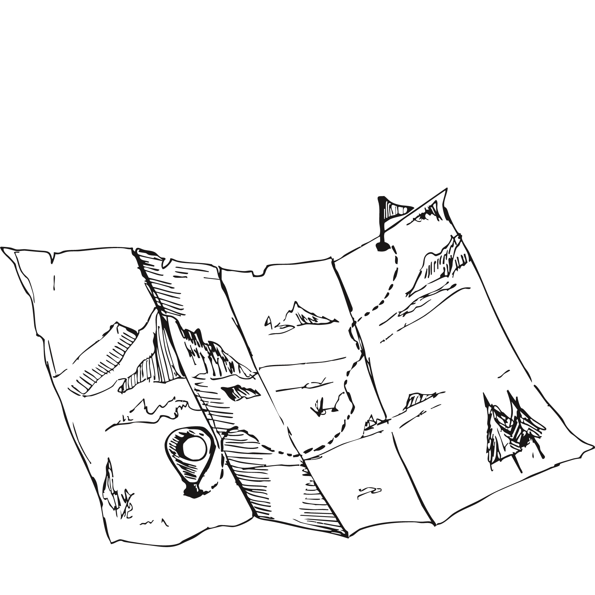 Sketch of a hand-drawn map.