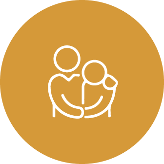 Icon of two women embracing each other. 