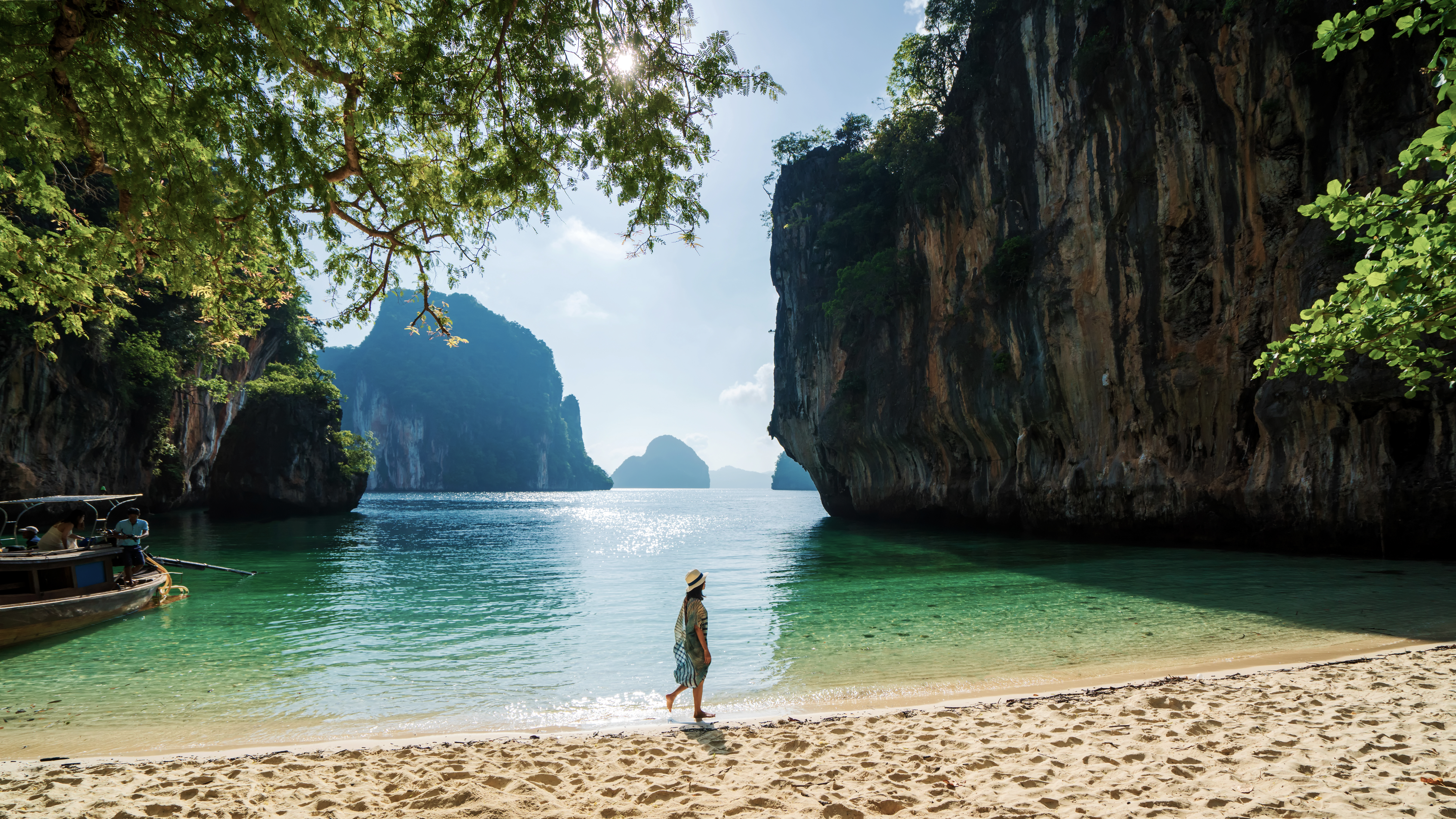 woman walking on beach